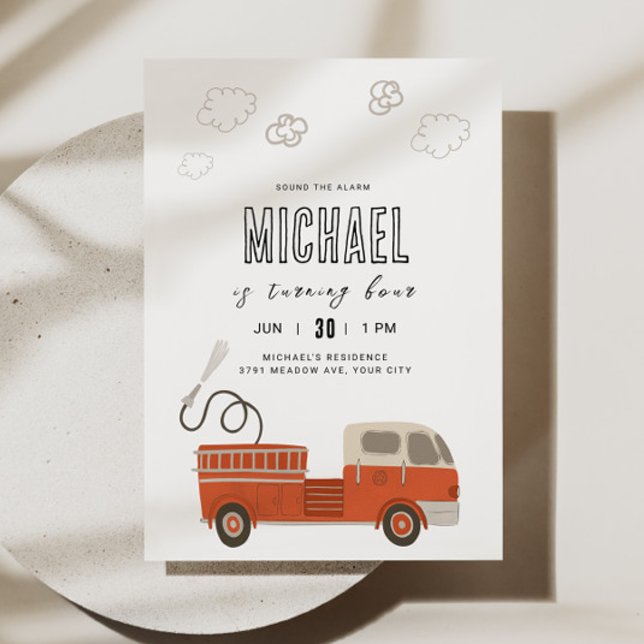 Invitación a cumpleaños de camión de bomberos (Subido por el creador)