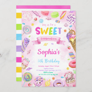 Invitación a cumpleaños de Candy editable