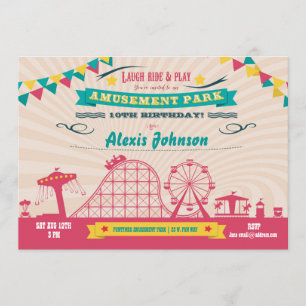 Invitación a cumpleaños de Carnaval de Funfair Par