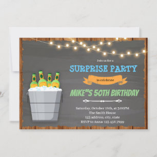 Invitación a cumpleaños de cerveza de cubo