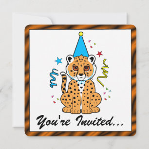 Invitación a cumpleaños de Cheetah Cub