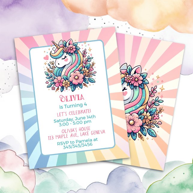 Invitación a cumpleaños de Chica con temática de U (Subido por el creador)