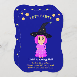 Invitación a cumpleaños de Chica Cute