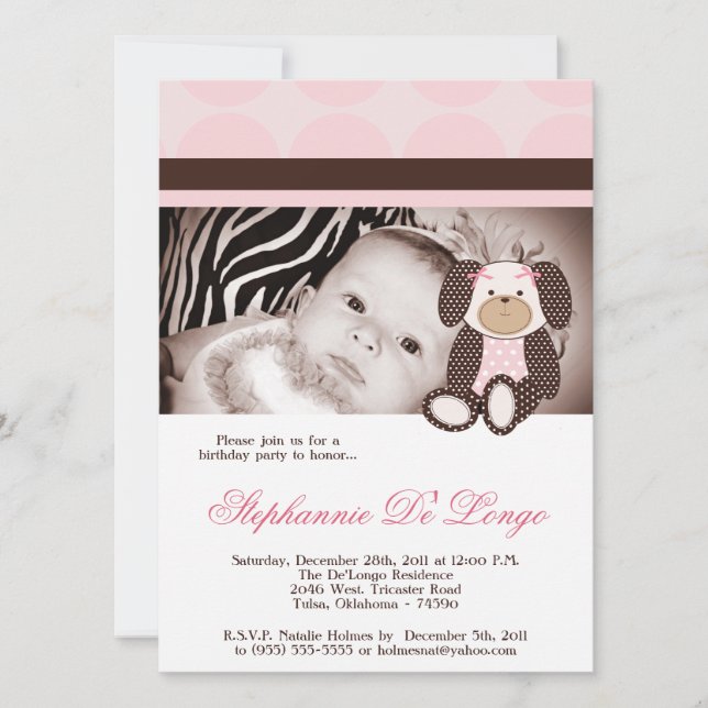 Invitación a cumpleaños de Chica de Graham Cracker (Anverso)