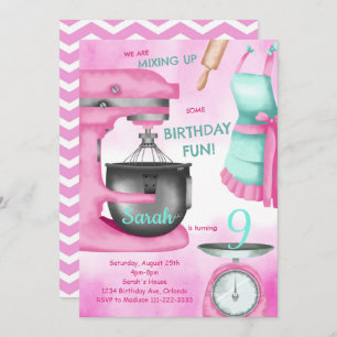 Invitación a cumpleaños de Chicas Fiestas que prep