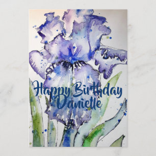 Invitación a cumpleaños de color marrón iris