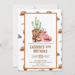 Invitación a cumpleaños de Cowgirl Wildwest Wester