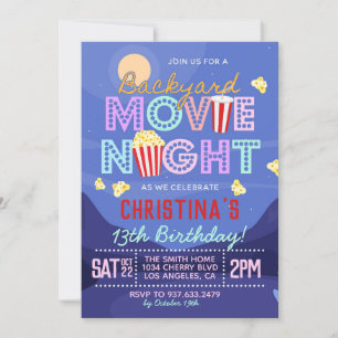 Invitación a cumpleaños de cumpleaños de películas