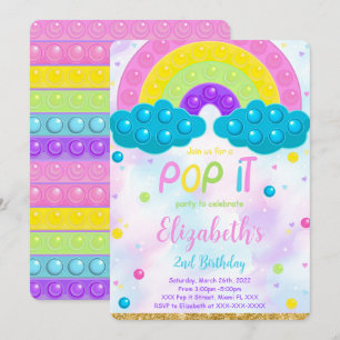 Invitación a cumpleaños de Cute Pop it