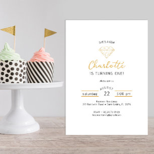 Invitación a cumpleaños de diamantes de oro de joy