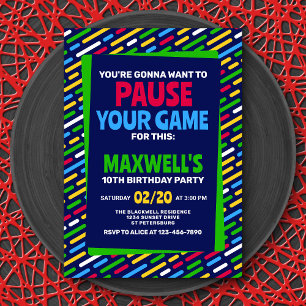 Invitación a cumpleaños de divertidos jugadores