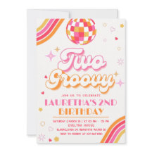 Invitación a cumpleaños de dos Fiestas de Groovy
