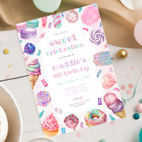 Invitación a cumpleaños de dulces Candy