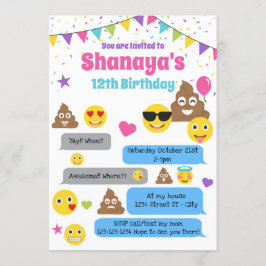 Invitación a cumpleaños de Emoji, Fiesta de Emoji