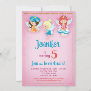 Invitación a cumpleaños de Fairies - Fiesta de had