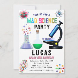 Invitación a cumpleaños de Fiesta de ciencias