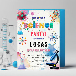 Invitación a cumpleaños de Fiesta de ciencias