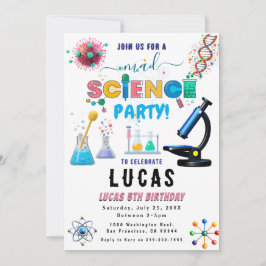 Invitación a cumpleaños de Fiesta de ciencias