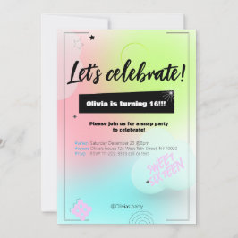 Invitación a cumpleaños de Fiesta de color