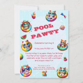 Invitación a cumpleaños de Fiesta de la piscina de