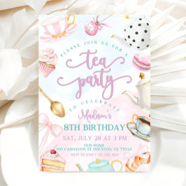 Invitación a cumpleaños de Fiesta de té, invitació