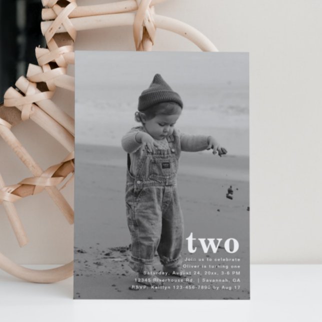 Invitación a cumpleaños de foto simple | MINIMALIS (Subido por el creador)