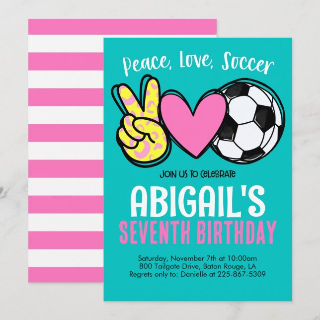 Invitación a cumpleaños de fútbol (Anverso / Reverso)