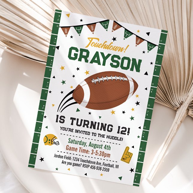 Invitación a cumpleaños de fútbol, Fiesta deportiv (Football Birthday Invitation)