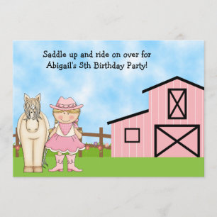 Invitación a cumpleaños de gallina de rubia y caba