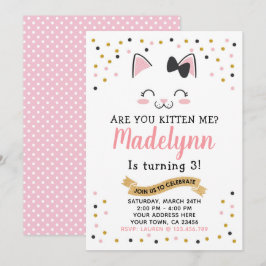 Invitación a cumpleaños de gatos gatitos