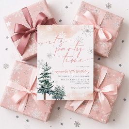 Invitación a cumpleaños de invierno, es hora de Fi