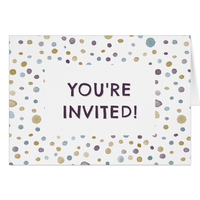 Invitación a cumpleaños de Janet Confetti Watercol (Anverso (Horizontal))