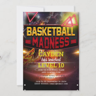 Invitación a cumpleaños de jugador de nivel de jue