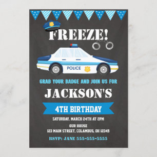 Invitación a cumpleaños de la policía invita a la 