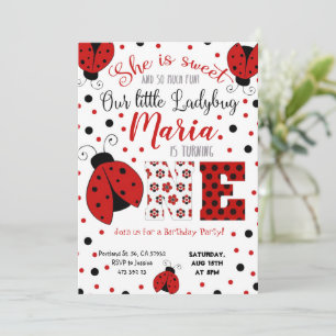 Invitación a cumpleaños de Lady bug