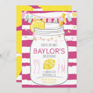 Invitación a cumpleaños de Lemonade Mason Jar