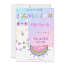 Invitación a cumpleaños de Llama