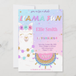 Invitación a cumpleaños de Llama