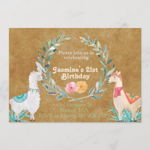 Invitación a cumpleaños de Llama