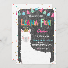 Invitación a cumpleaños de Llama Chalkboard