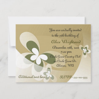 Invitación a cumpleaños de mariposas abstractas