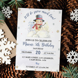 Invitación a cumpleaños de navidades Snowman