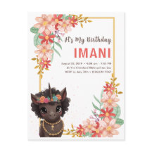 Invitación a cumpleaños de niños afroamericanos de