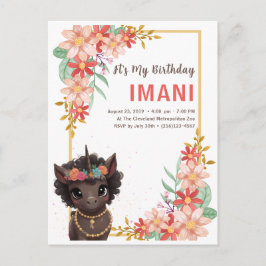 Invitación a cumpleaños de niños afroamericanos de