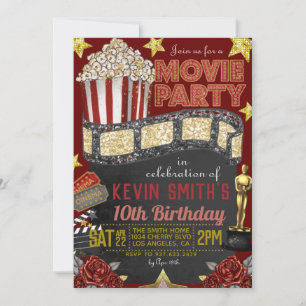 Invitación a cumpleaños de película