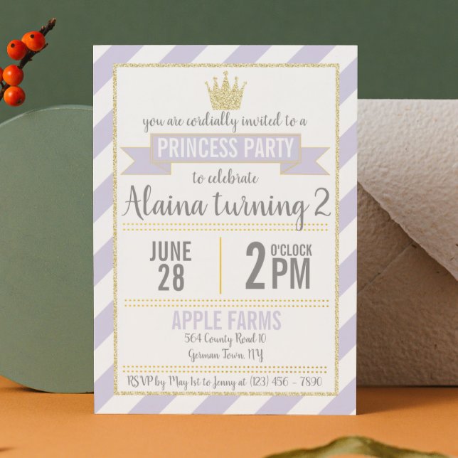 Invitación a cumpleaños de Princess Purpurina de o (Subido por el creador)