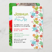 Invitación a cumpleaños de retro Groovy Aliens par