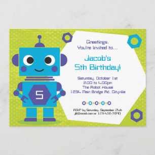 Invitación a cumpleaños de Robot