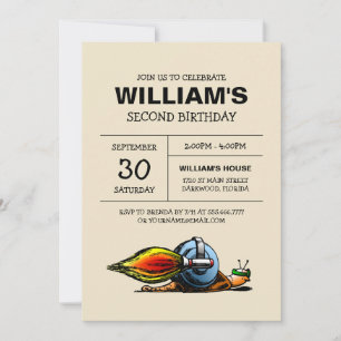 Invitación a cumpleaños de Rocket Snail