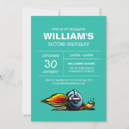 Invitación a cumpleaños de Rocket Snail